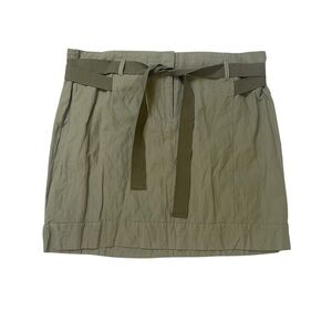 LOFT Ann Taylor cargo style khaki green belted cotton skirt size 10